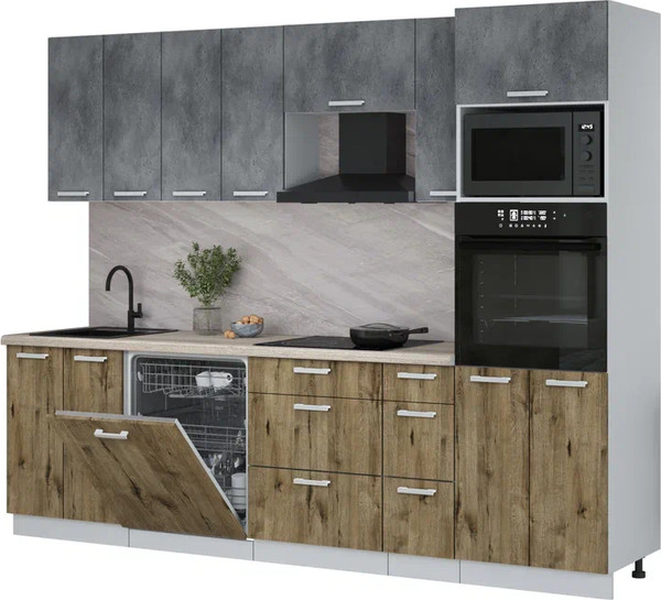 Кухонный гарнитур Интерлиния Мила Лайт 2.7-ПМ1 - фото