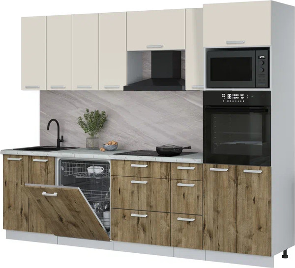 Кухонный гарнитур Интерлиния Мила Лайт 2.7-ПМ1 - фото