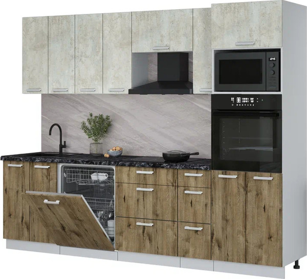 Кухонный гарнитур Интерлиния Мила Лайт 2.7-ПМ1 - фото