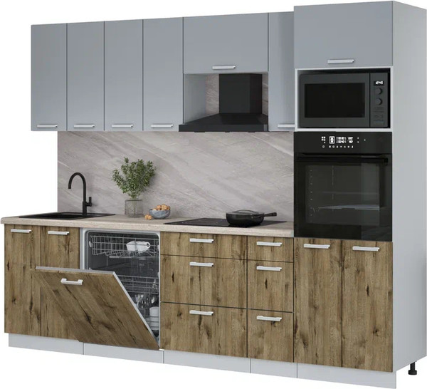 Кухонный гарнитур Интерлиния Мила Лайт 2.7-ПМ1 - фото