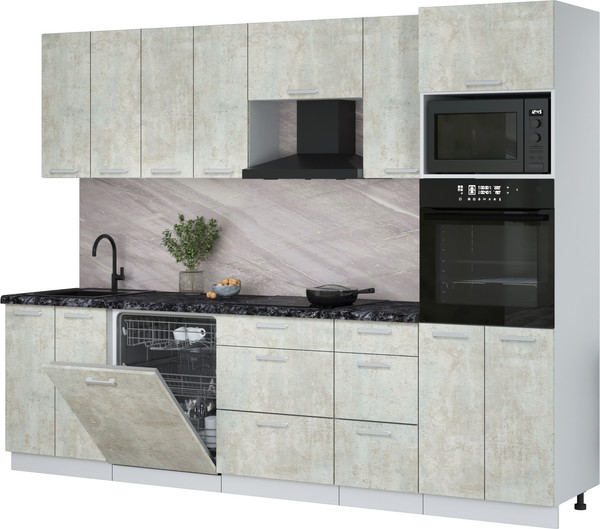 Кухонный гарнитур Интерлиния Мила Лайт 2.8-ПМ1 - фото