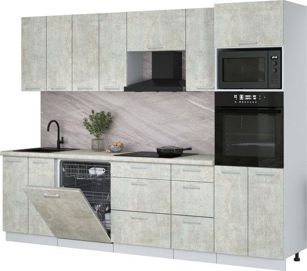 Кухонный гарнитур Интерлиния Мила Лайт 2.8-ПМ1 - фото