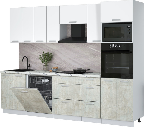 Кухонный гарнитур Интерлиния Мила Лайт 2.8-ПМ1 - фото