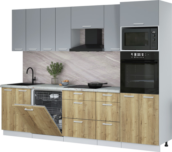 Кухонный гарнитур Интерлиния Мила Лайт 2.8-ПМ1 - фото