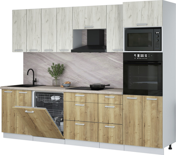 Кухонный гарнитур Интерлиния Мила Лайт 2.8-ПМ1 - фото