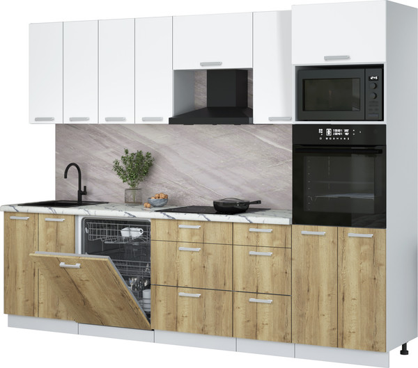 Кухонный гарнитур Интерлиния Мила Лайт 2.8-ПМ1 - фото