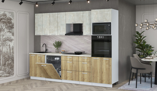 Кухонный гарнитур Интерлиния Мила Лайт 2.8-ПМ1