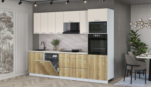 Кухонный гарнитур Интерлиния Мила Лайт 2.8-ПМ1