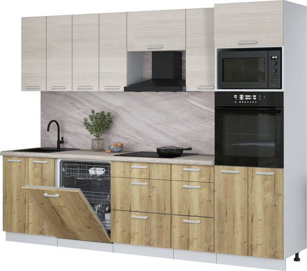 Кухонный гарнитур Интерлиния Мила Лайт 2.8-ПМ1 - фото