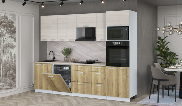 Кухонный гарнитур Интерлиния Мила Лайт 2.8-ПМ1