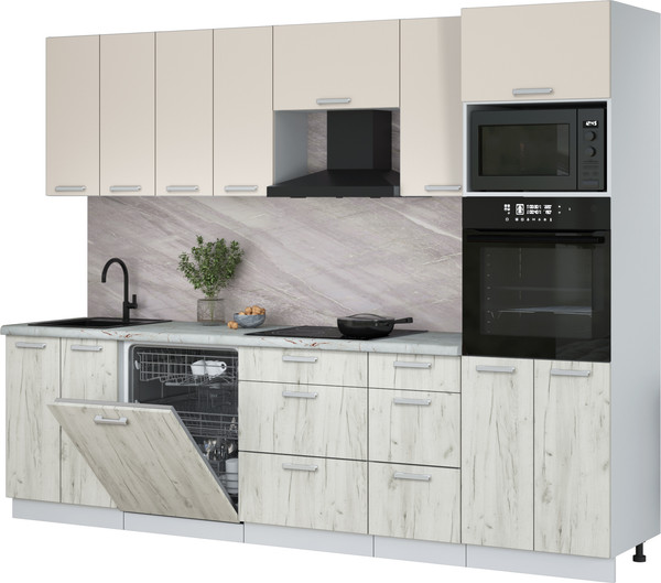 Кухонный гарнитур Интерлиния Мила Лайт 2.8-ПМ1 - фото