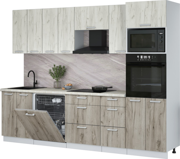 Кухонный гарнитур Интерлиния Мила Лайт 2.8-ПМ1 - фото