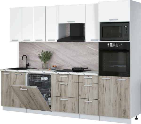 Кухонный гарнитур Интерлиния Мила Лайт 2.8-ПМ1 - фото