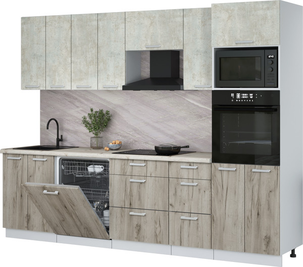 Кухонный гарнитур Интерлиния Мила Лайт 2.8-ПМ1 - фото