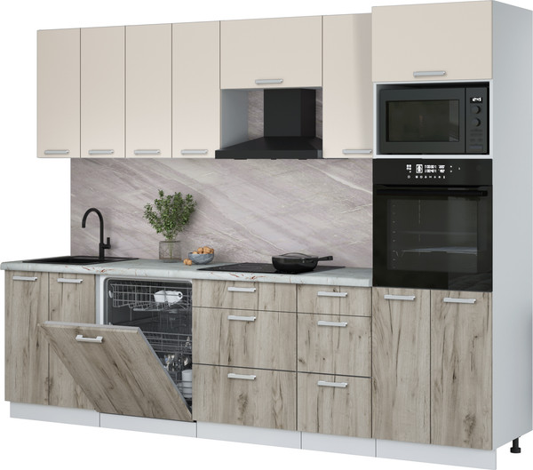 Кухонный гарнитур Интерлиния Мила Лайт 2.8-ПМ1 - фото