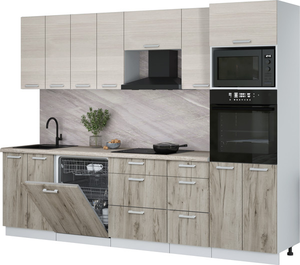 Кухонный гарнитур Интерлиния Мила Лайт 2.8-ПМ1 - фото