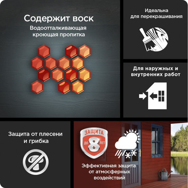 Пропитка для дерева Omnitex Кроющая Original BW