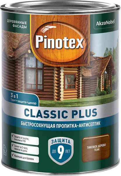 Антисептик для древесины Omnitex Classic Plus 3в1 Тиковое дерево - фото
