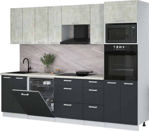 Кухонный гарнитур Интерлиния Мила Лайт 2.8-ПМ1 - фото