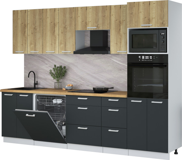 Кухонный гарнитур Интерлиния Мила Лайт 2.8-ПМ1 - фото