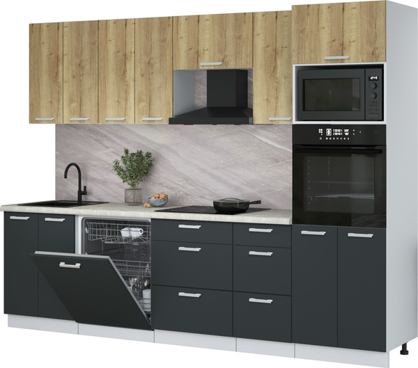 Кухонный гарнитур Интерлиния Мила Лайт 2.8-ПМ1 - фото