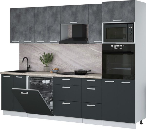 Кухонный гарнитур Интерлиния Мила Лайт 2.8-ПМ1 - фото