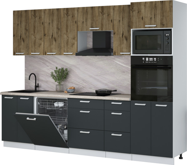 Кухонный гарнитур Интерлиния Мила Лайт 2.8-ПМ1 - фото