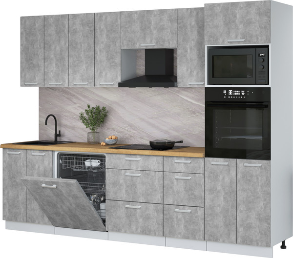 Кухонный гарнитур Интерлиния Мила Лайт 2.8-ПМ1 - фото