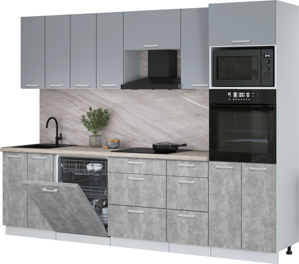 Кухонный гарнитур Интерлиния Мила Лайт 2.8-ПМ1 - фото