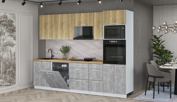 Кухонный гарнитур Интерлиния Мила Лайт 2.8-ПМ1