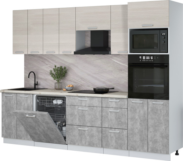 Кухонный гарнитур Интерлиния Мила Лайт 2.8-ПМ1 - фото