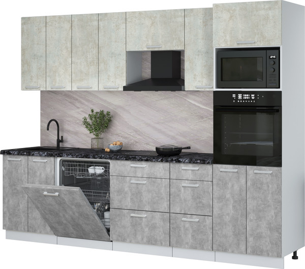 Кухонный гарнитур Интерлиния Мила Лайт 2.8-ПМ1 - фото