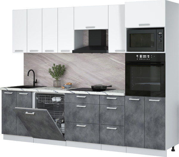 Кухонный гарнитур Интерлиния Мила Лайт 2.8-ПМ1 - фото