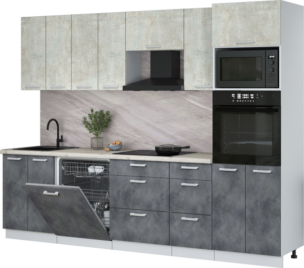 Кухонный гарнитур Интерлиния Мила Лайт 2.8-ПМ1 - фото