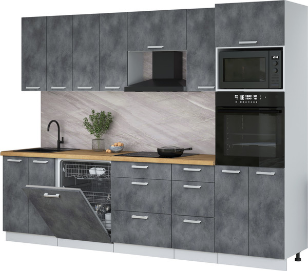 Кухонный гарнитур Интерлиния Мила Лайт 2.8-ПМ1 - фото