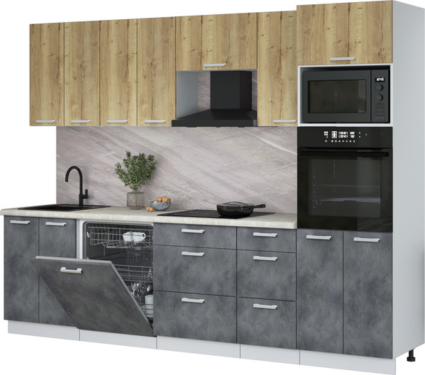 Кухонный гарнитур Интерлиния Мила Лайт 2.8-ПМ1 - фото