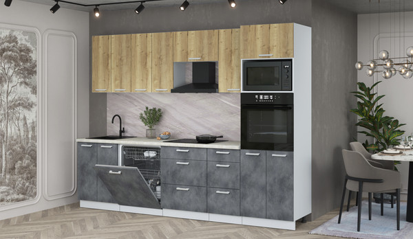 Кухонный гарнитур Интерлиния Мила Лайт 2.8-ПМ1