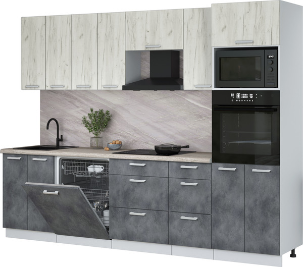 Кухонный гарнитур Интерлиния Мила Лайт 2.8-ПМ1 - фото