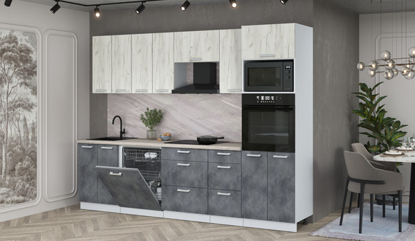 Кухонный гарнитур Интерлиния Мила Лайт 2.8-ПМ1