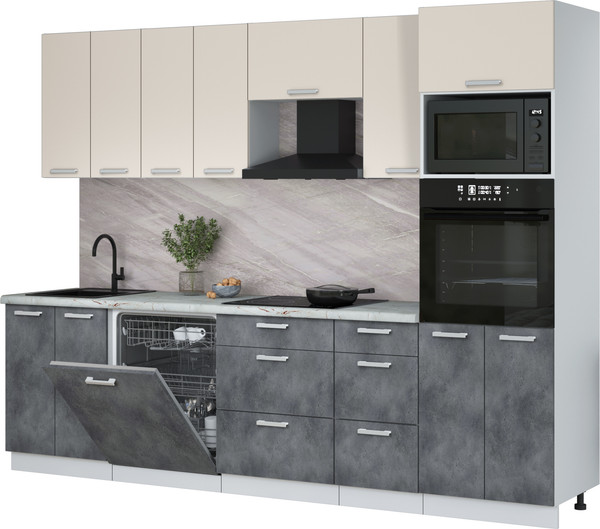 Кухонный гарнитур Интерлиния Мила Лайт 2.8-ПМ1 - фото