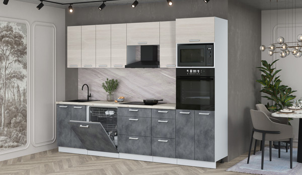 Кухонный гарнитур Интерлиния Мила Лайт 2.8-ПМ1