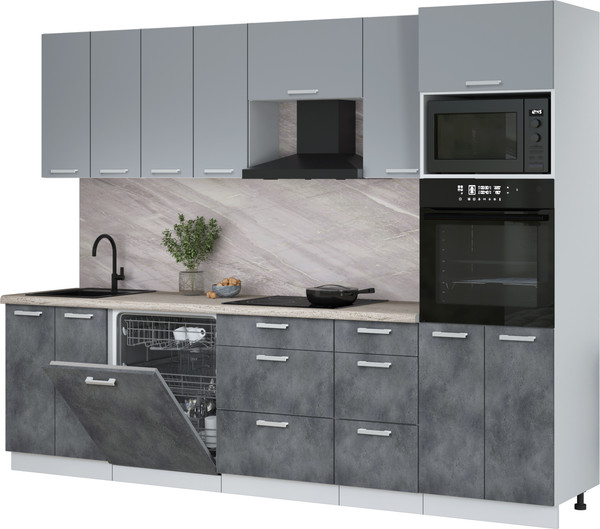 Кухонный гарнитур Интерлиния Мила Лайт 2.8-ПМ1 - фото