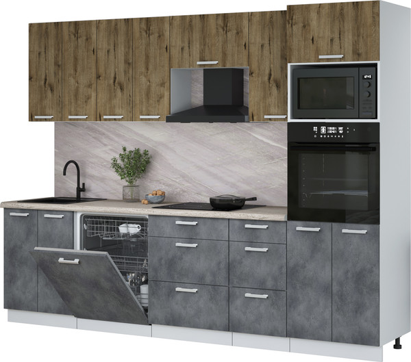 Кухонный гарнитур Интерлиния Мила Лайт 2.8-ПМ1 - фото