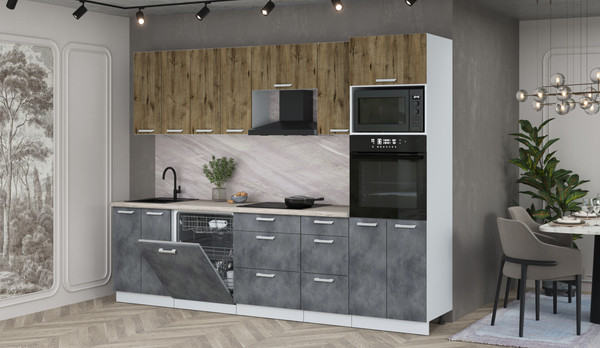 Кухонный гарнитур Интерлиния Мила Лайт 2.8-ПМ1