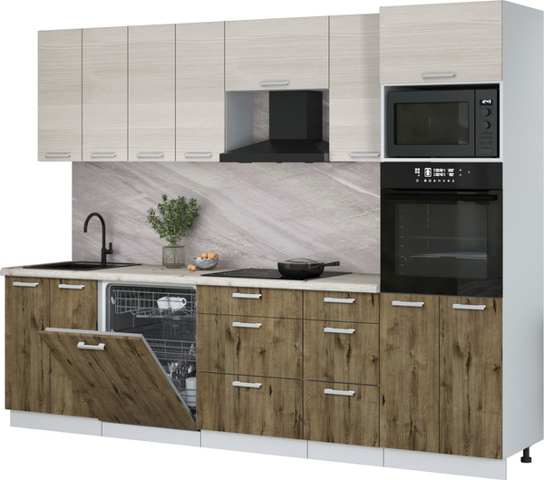 Кухонный гарнитур Интерлиния Мила Лайт 2.8-ПМ1 - фото