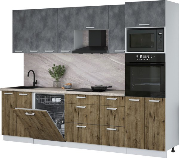 Кухонный гарнитур Интерлиния Мила Лайт 2.8-ПМ1 - фото