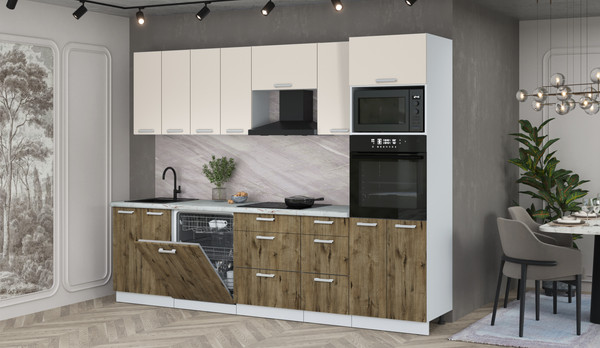 Кухонный гарнитур Интерлиния Мила Лайт 2.8-ПМ1