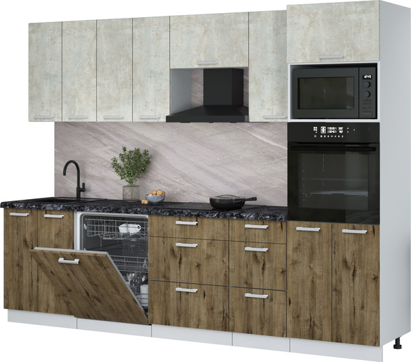 Кухонный гарнитур Интерлиния Мила Лайт 2.8-ПМ1 - фото