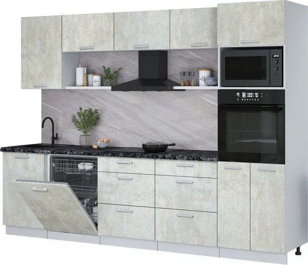 Кухонный гарнитур Интерлиния Мила Лайт 2.9-ПМ1 - фото