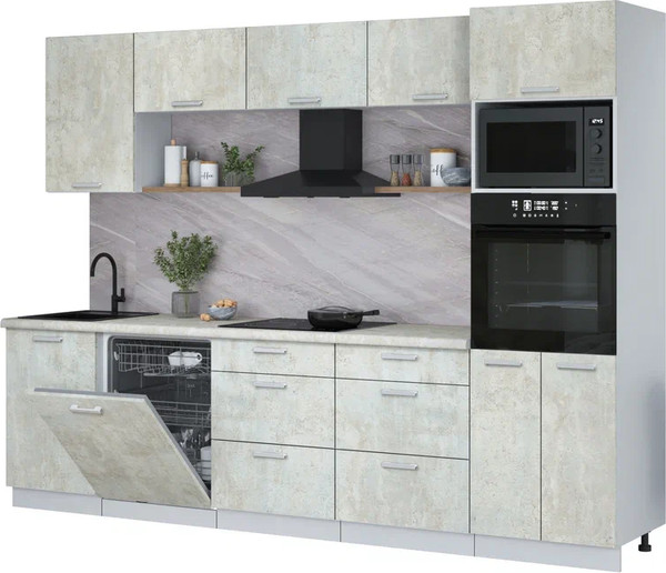 Кухонный гарнитур Интерлиния Мила Лайт 2.9-ПМ1 - фото